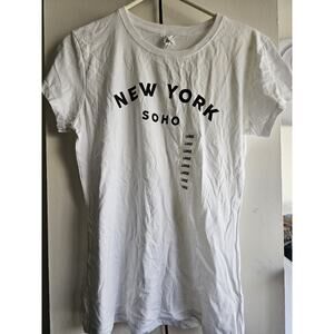 New - Cute New York SOHO White Women's T-Shirt - Size L